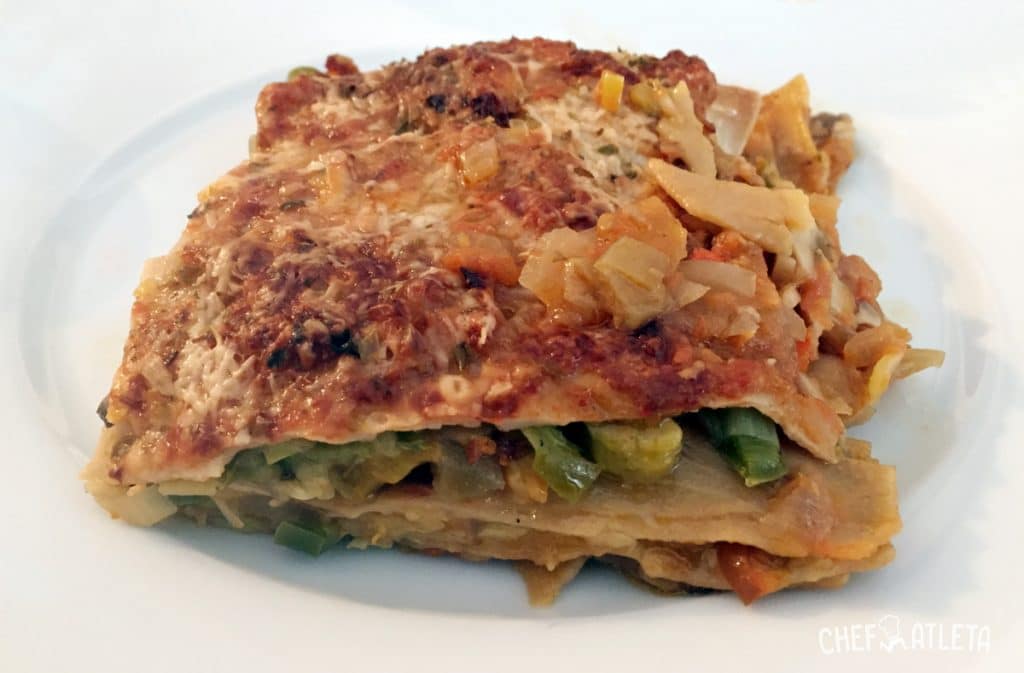 Lasaña integral con verduras
