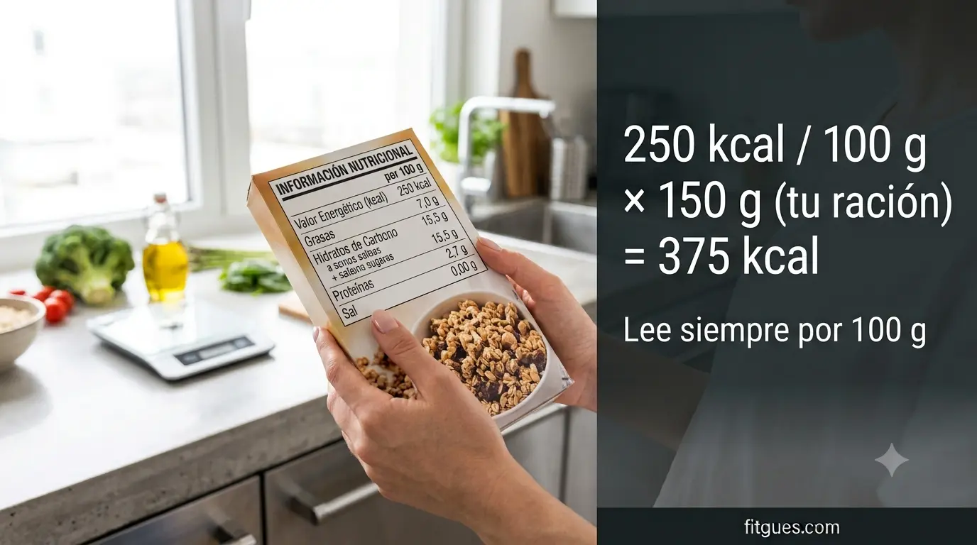 cómo calcular las calorías de los alimentos leyendo la etiqueta nutricional por 100 gramos
